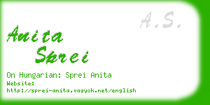 anita sprei business card